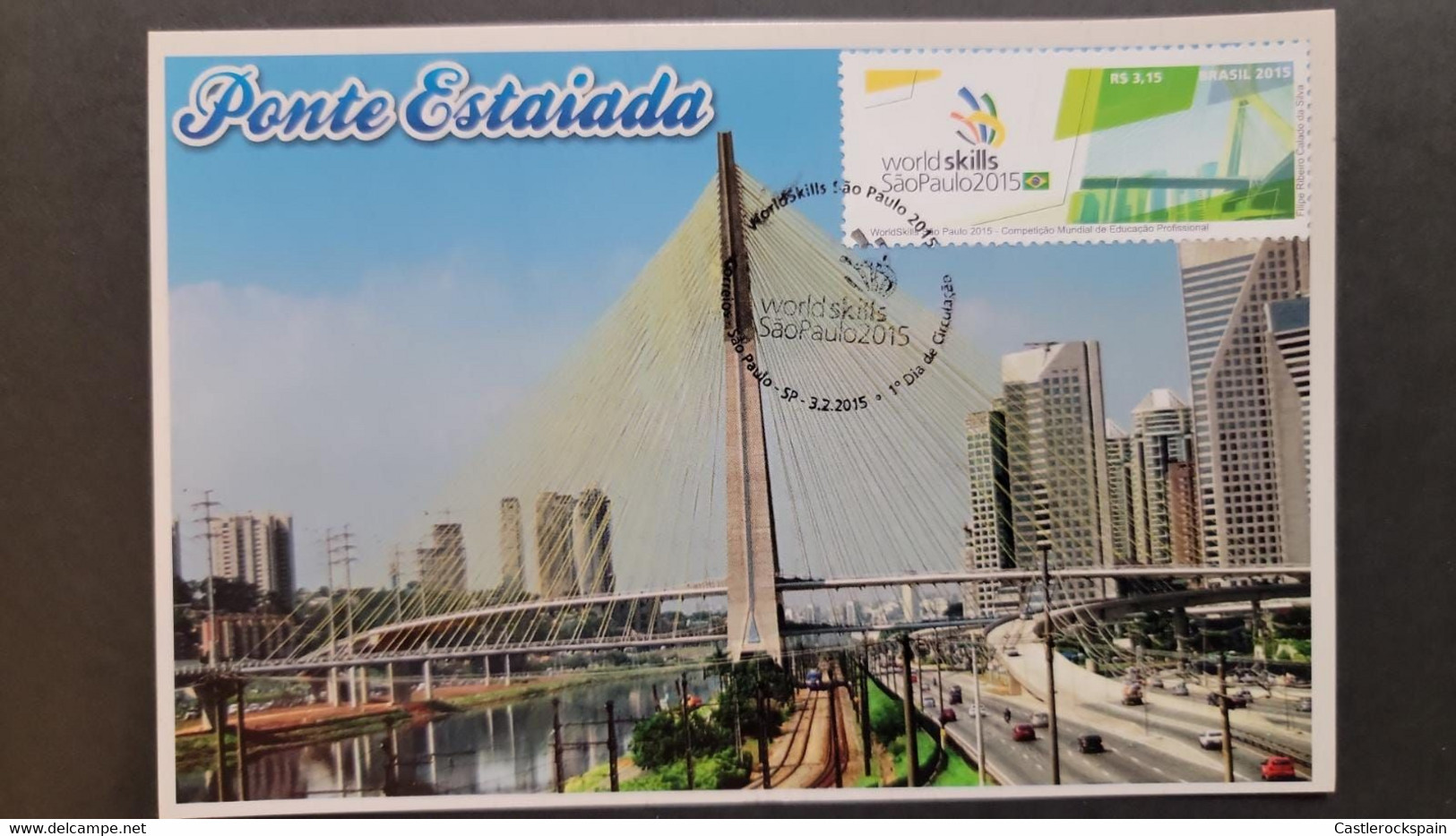 O) 2015 BRAZIL, WORLD SKILLS SAO PAULO 2015, MODERN CIVIL ENGINEERING, OCTAVIO FRIAS DE OLIVEIRA,  ESTAIADA BRIDGE, MAXI - Maximumkarten