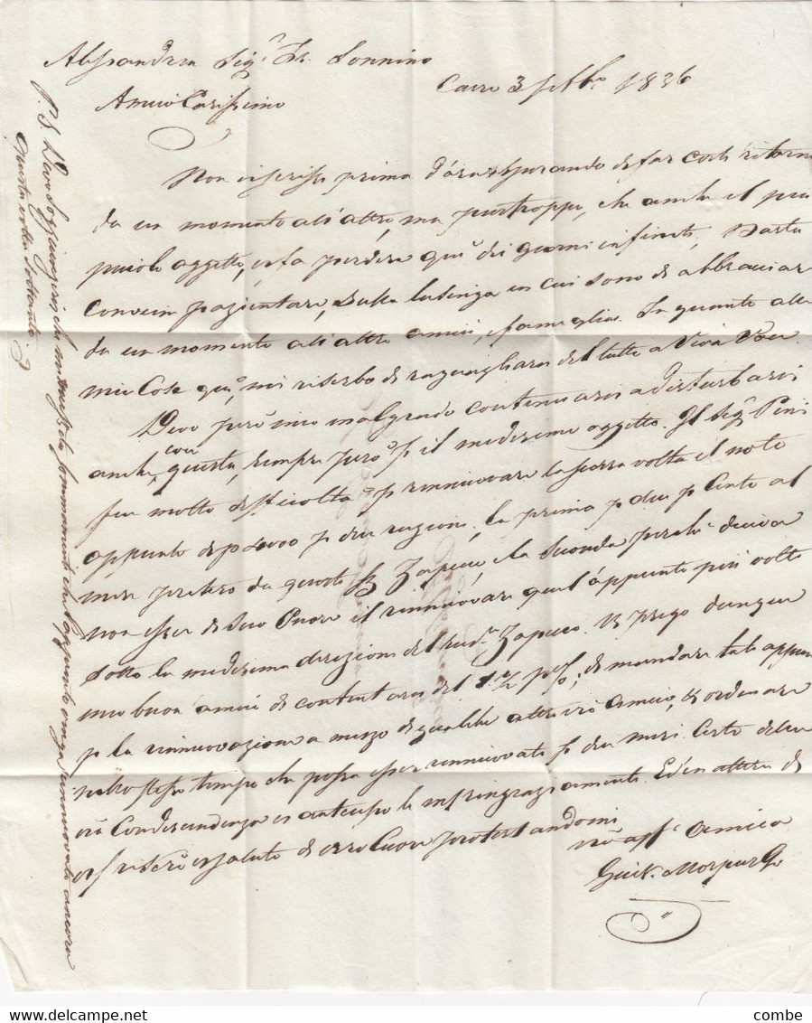 OLD LETTER . 1836. CAIRO TO ALESSANDRIA. WRITTEN IN GERMAN - Préphilatélie