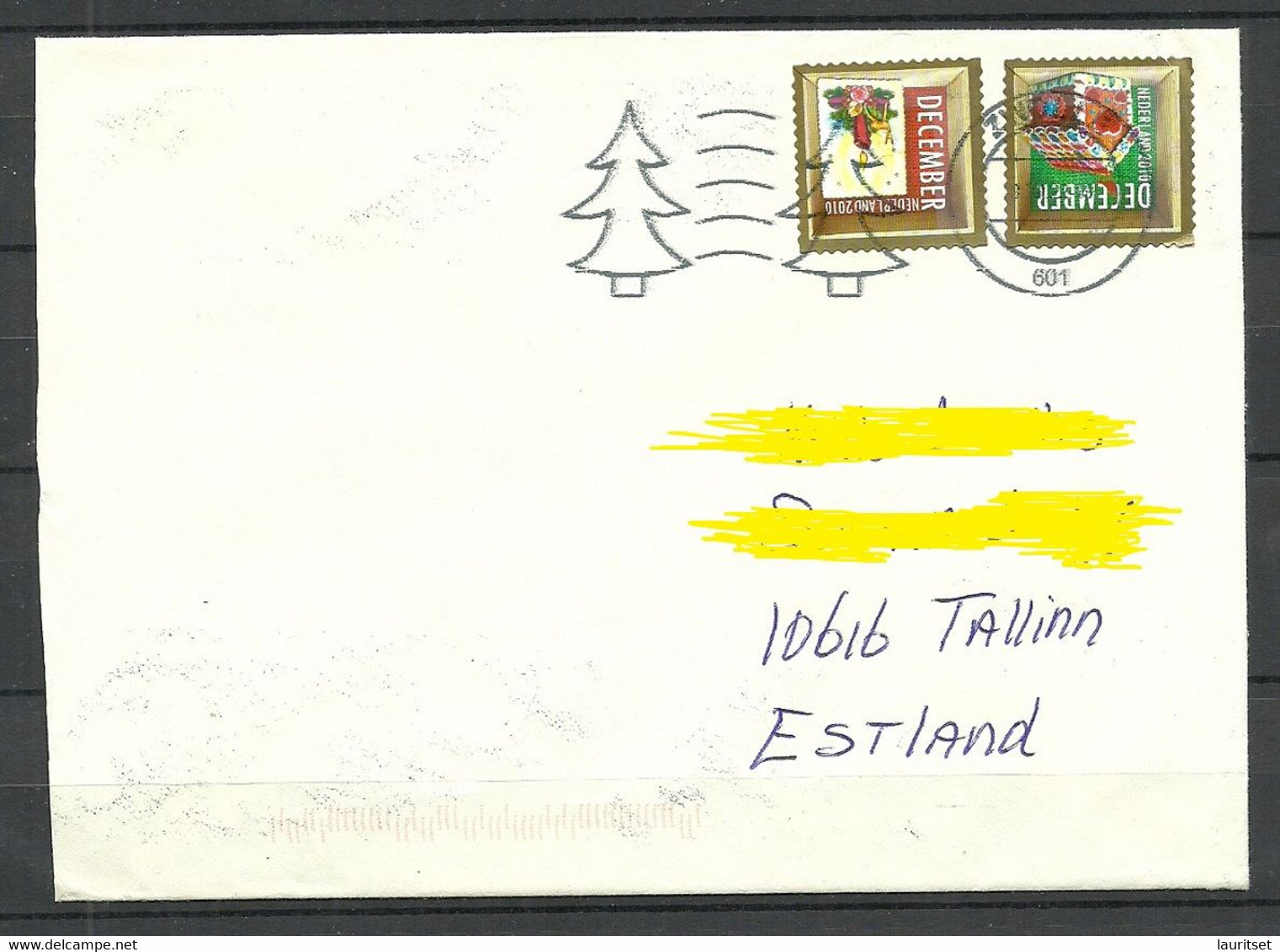 NEDERLAND Netherlands 2022 Cover To Estonia Christmas Weihnachten - Covers & Documents