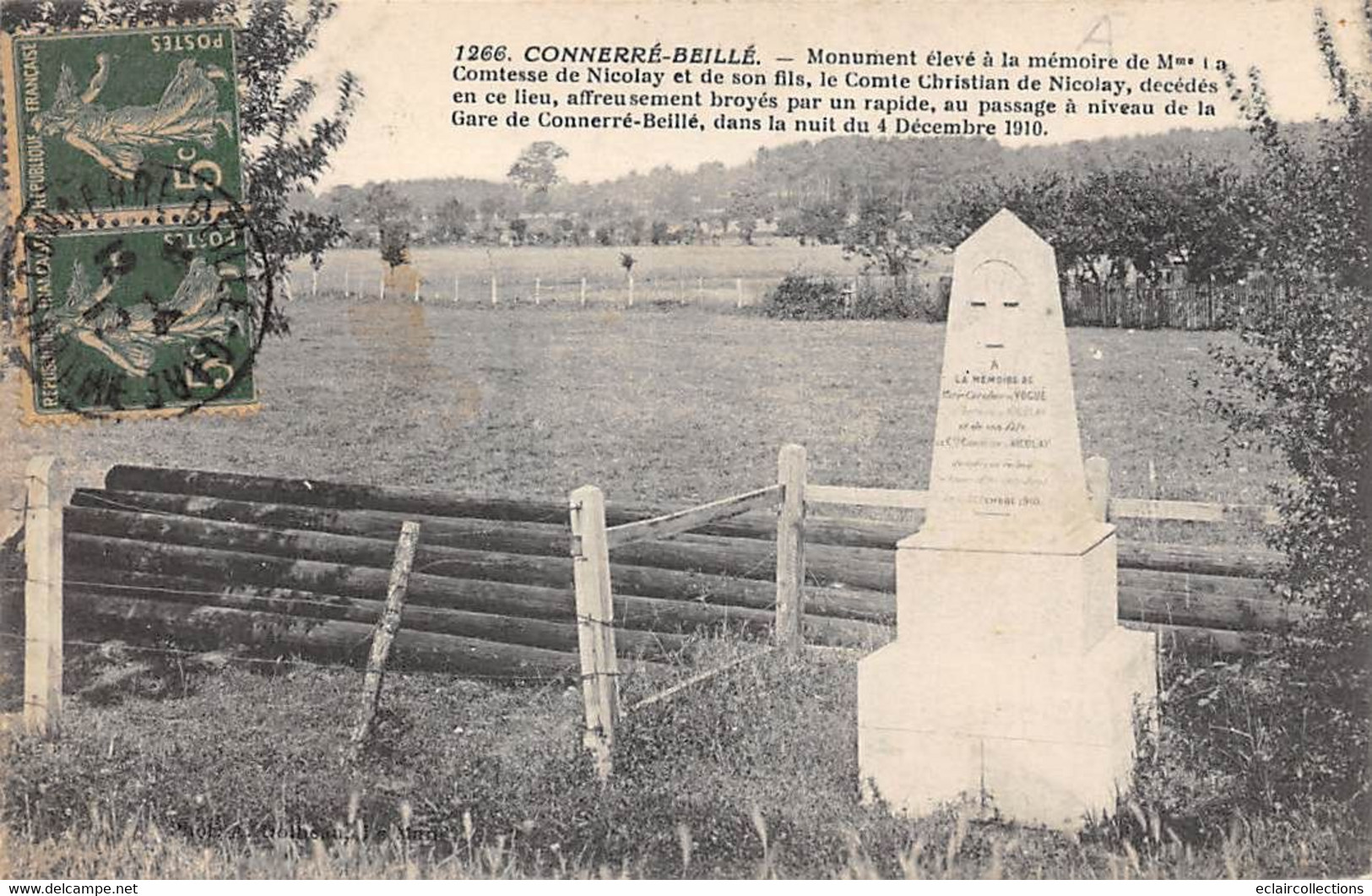 Connerré        72       Monument élevé à La Mémoire De La Comtesse De Nicolay      (voir Scan) - Connerre