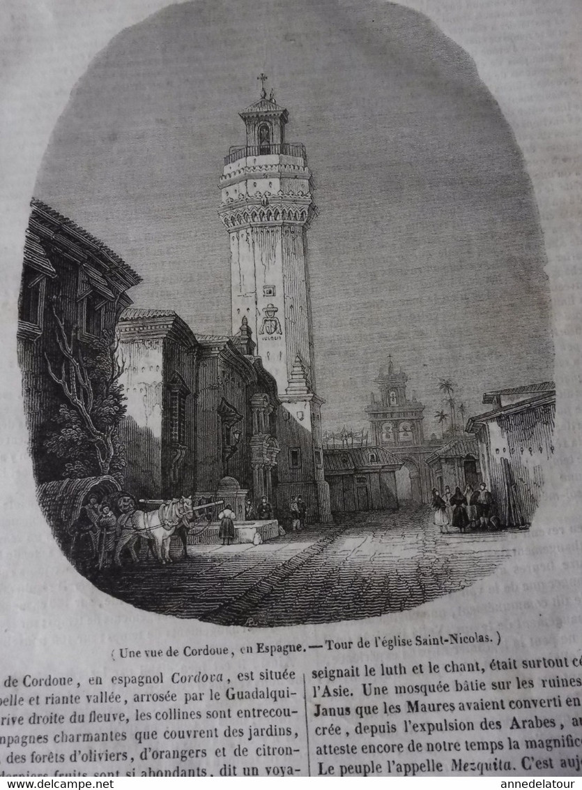 Année 1839: Cordoue ,Espagne; Influence De La Lune Sur Le Temps; Niel Klim Et Le Roi Des Arbres; Olivier De Serres; Etc - 1800 - 1849