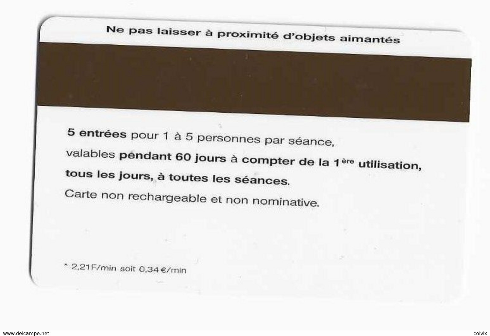 FRANCE CARTE CINEMA CINE STARS 7 JOURS - Kinokarten