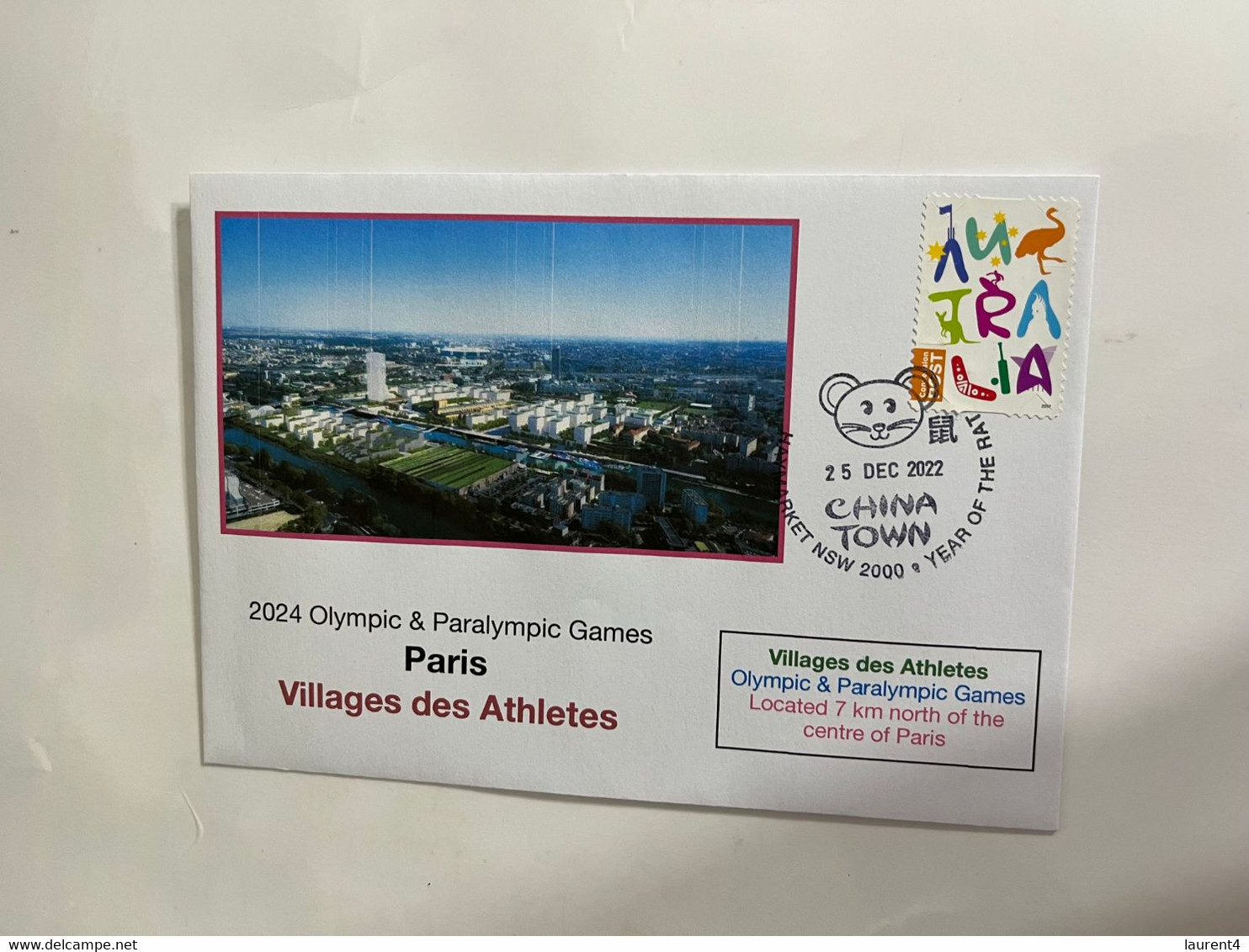 (1 N 47 B) 2024 PAris Olympics Games - Villages Des Athletes (postmarked 25-12-2022) - Verano 2024 : París