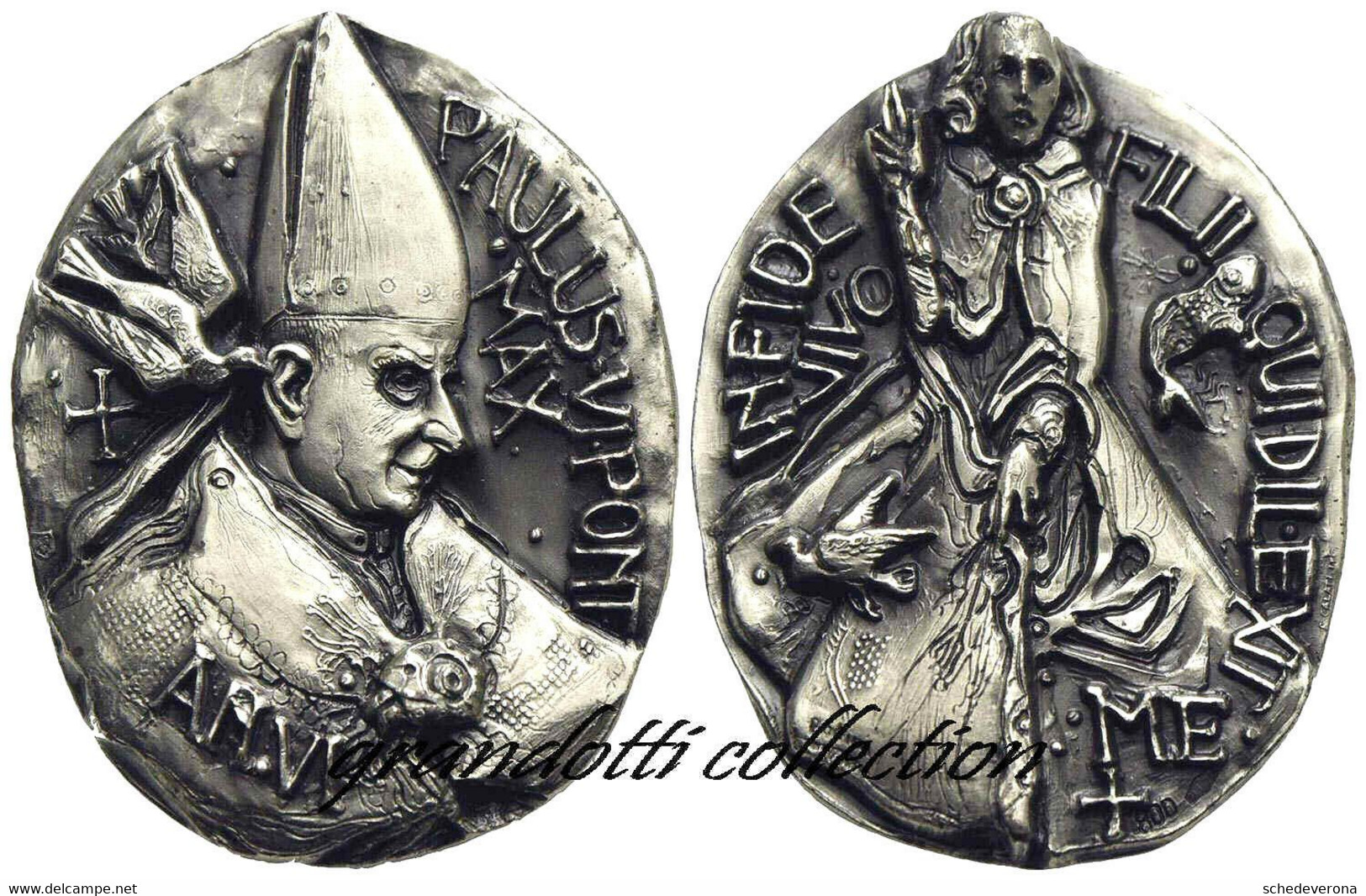 PAOLO VI ANNO VIII MEDAGLIA ANNUALE VOCAZIONI SACERDOTALI 1968 ARGENTO - Adel