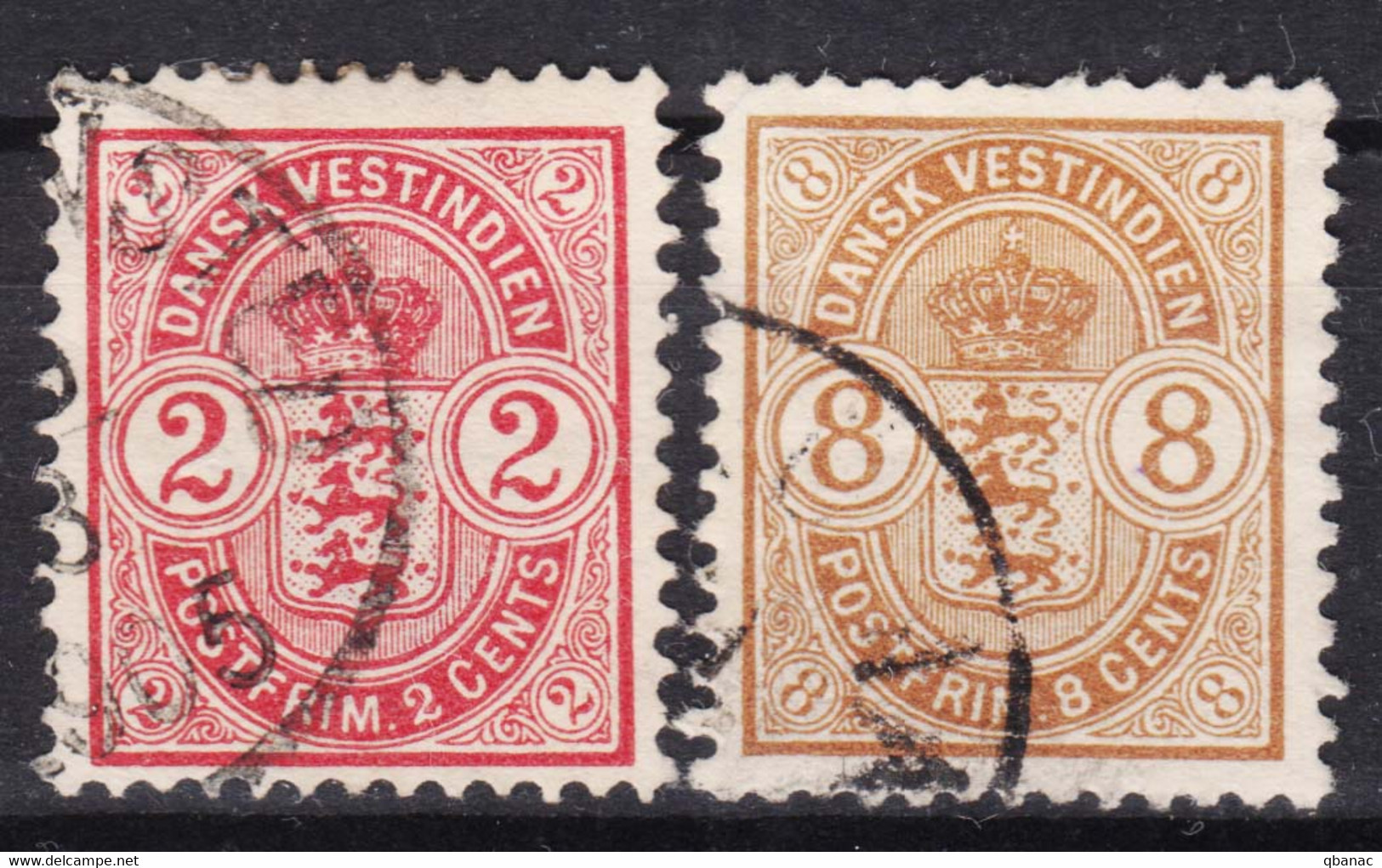 Denmark Danish Antilles (West India) 1903 Mi#27-28 Yvert#17,19 Used - Danimarca (Antille)