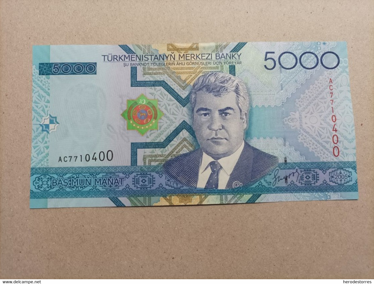 Billete De TURKMENISTAN, De 5000 MANAT, Año 2005, UNC - Turkmenistan