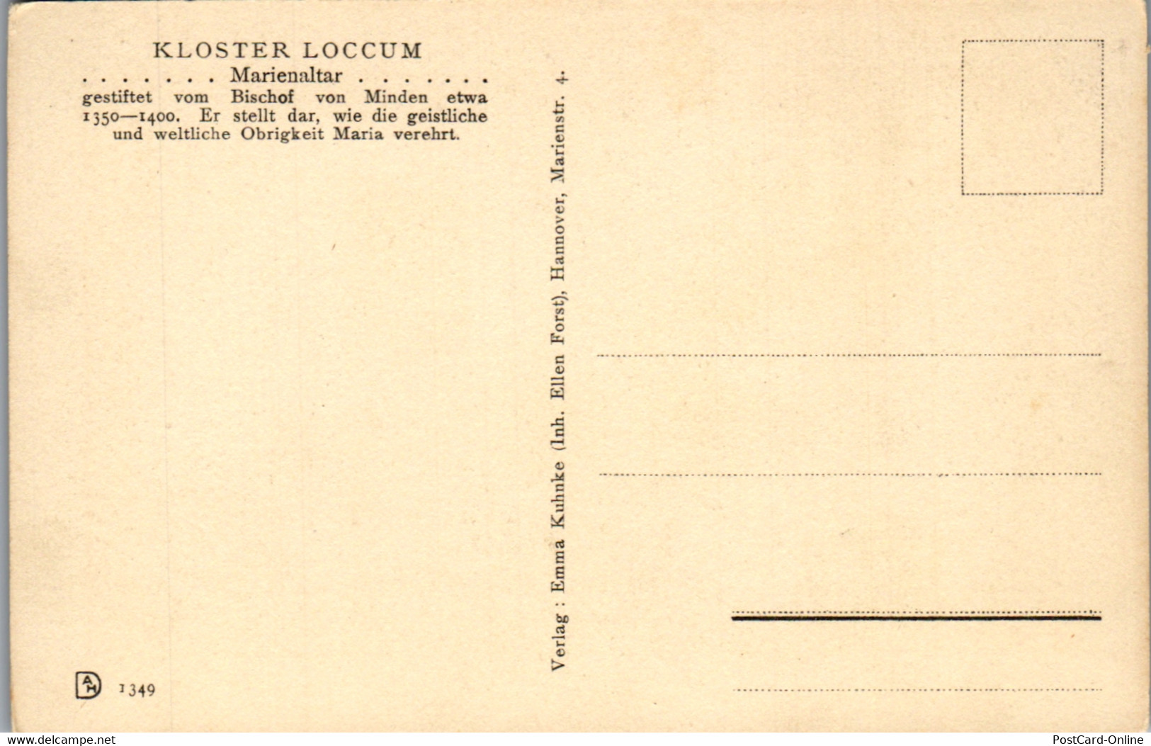 41243 - Deutschland - Kloster Loccum , Marienaltar - Nicht Gelaufen - Nienburg