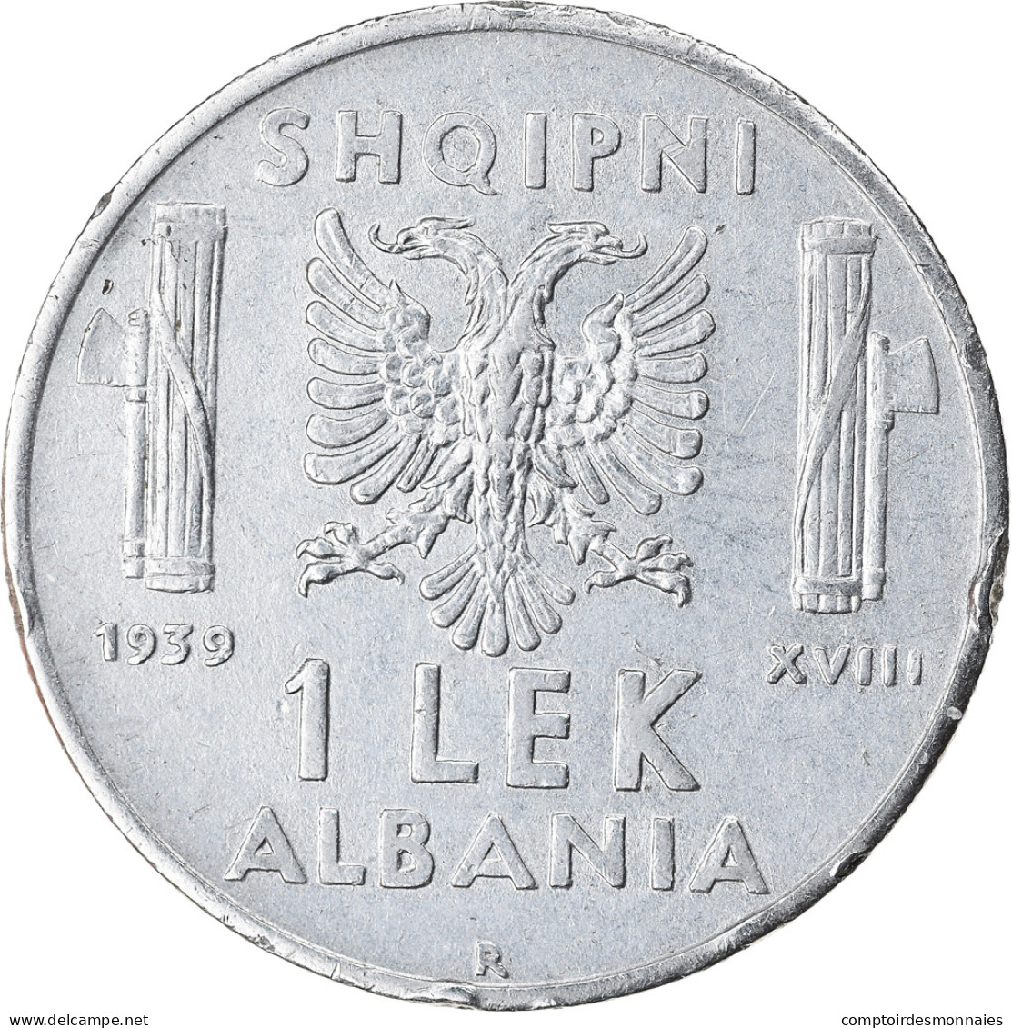 Monnaie, Albania, Vittorio Emanuele III, Lek, 1939, Rome, TTB+, Stainless Steel - Albanien