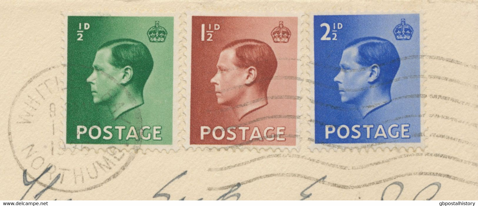 GB 1.9.1936, King Edward VIII ½d, 1 ½d And 2 ½d On Superb Cover To NORTH SHIELDS Used With FIRST DAY MACHINE POSTMARK - Lettres & Documents