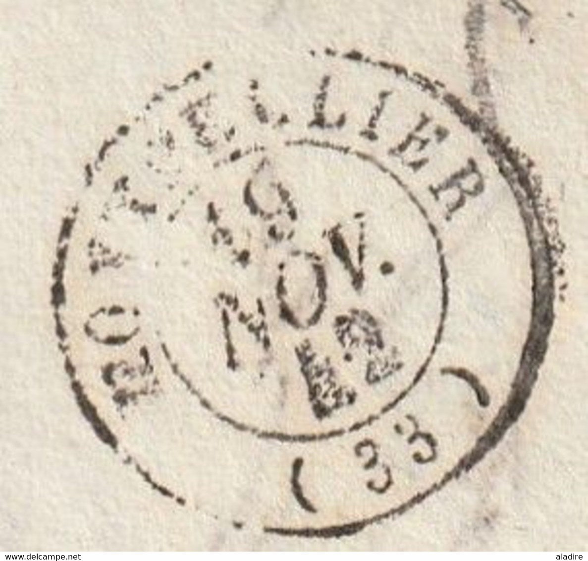 1842 - D4 Grand Cachet à Date Type 12 Simple Fleuron Sur Lettre Avec Texte De Ganges, Hérault Vers Aniane - Taxe 3 Décim - 1801-1848: Vorläufer XIX