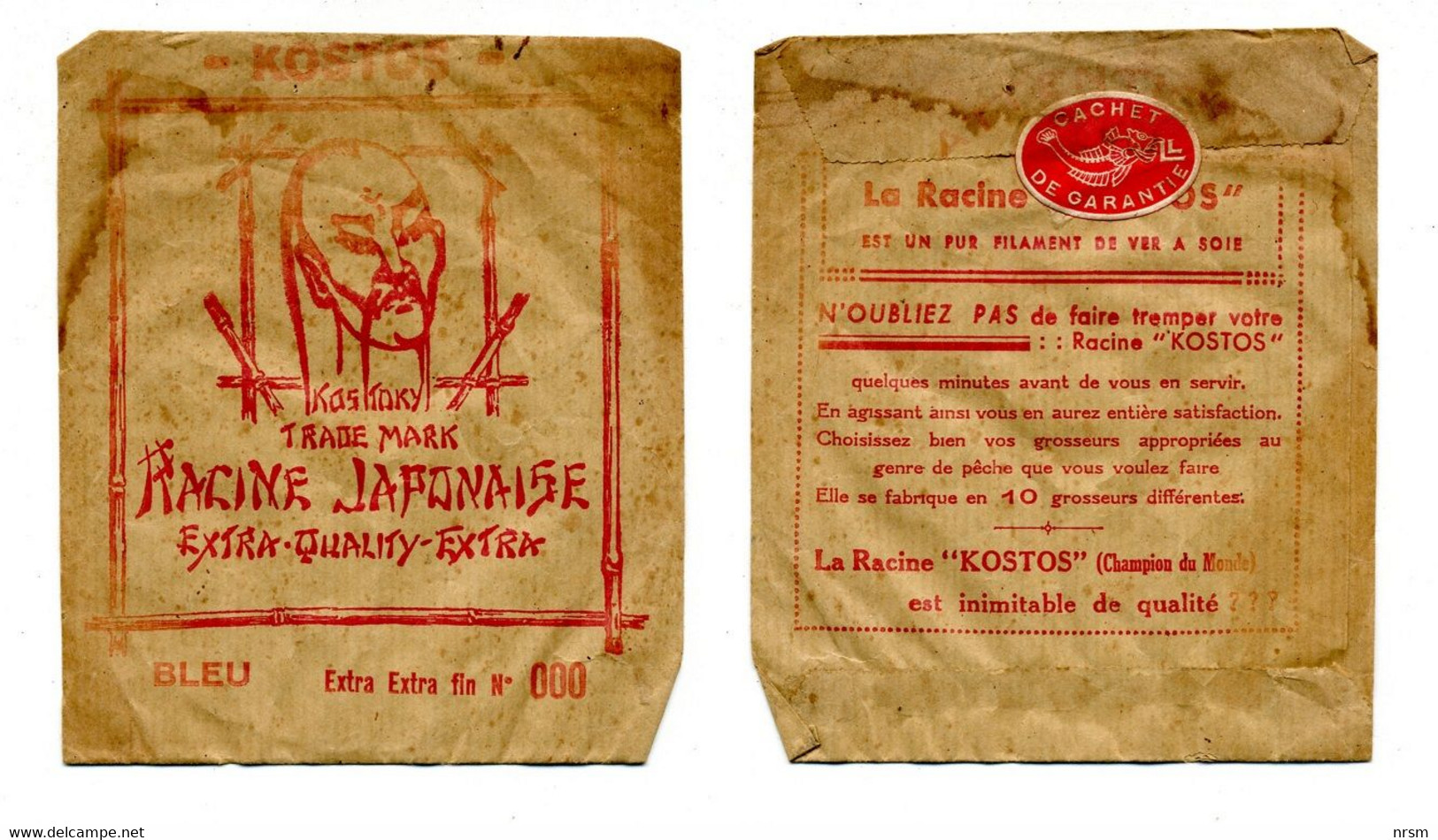 Matériel De Pêche / Collection Thème Pêche / Ancien Sachet Bas De Ligne N° 00 / Kostos - Kostoky - Pesca