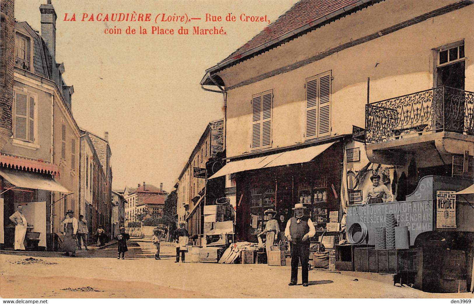 La PACAUDIERE (Loire) - Rue De Crozet, Coin De La Place Du Marché - La Pacaudiere