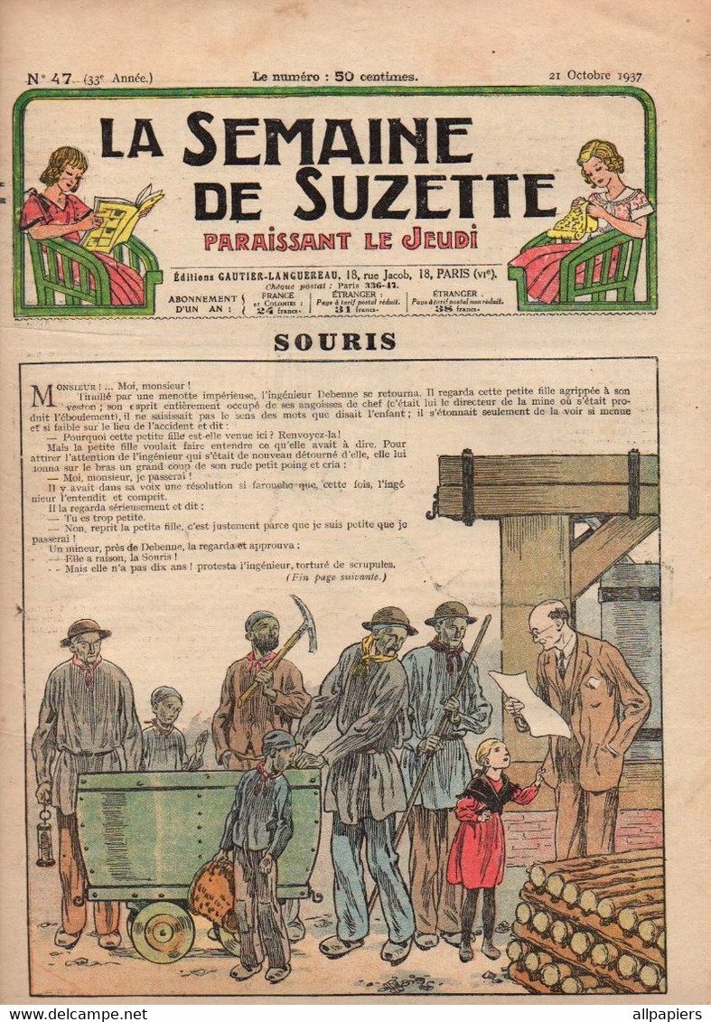 La Semaine De Suzette N°47 Exposition 1937 Palais De La Découverte - La Défense De Beauvoir - Robe Entièrement Tricotée - La Semaine De Suzette