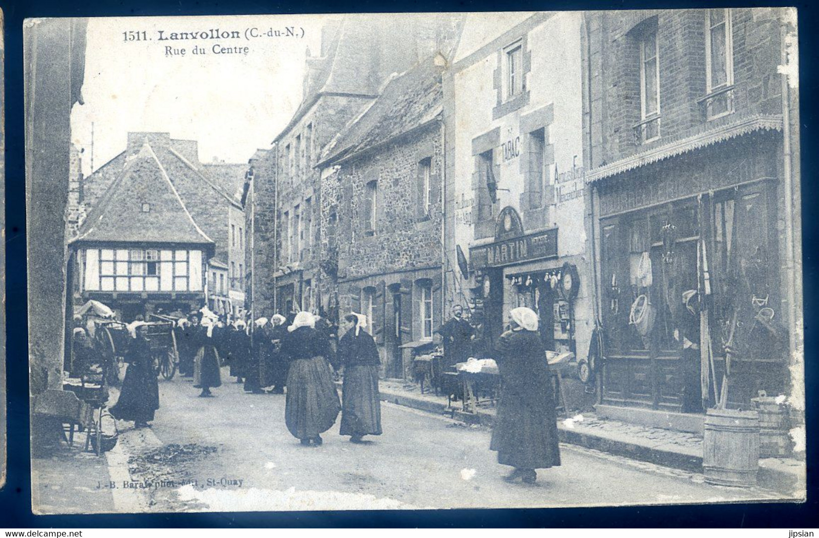 Cpa Du 22 Lanvollon Rue Du Centre  AOUT22-79 - Lanvollon