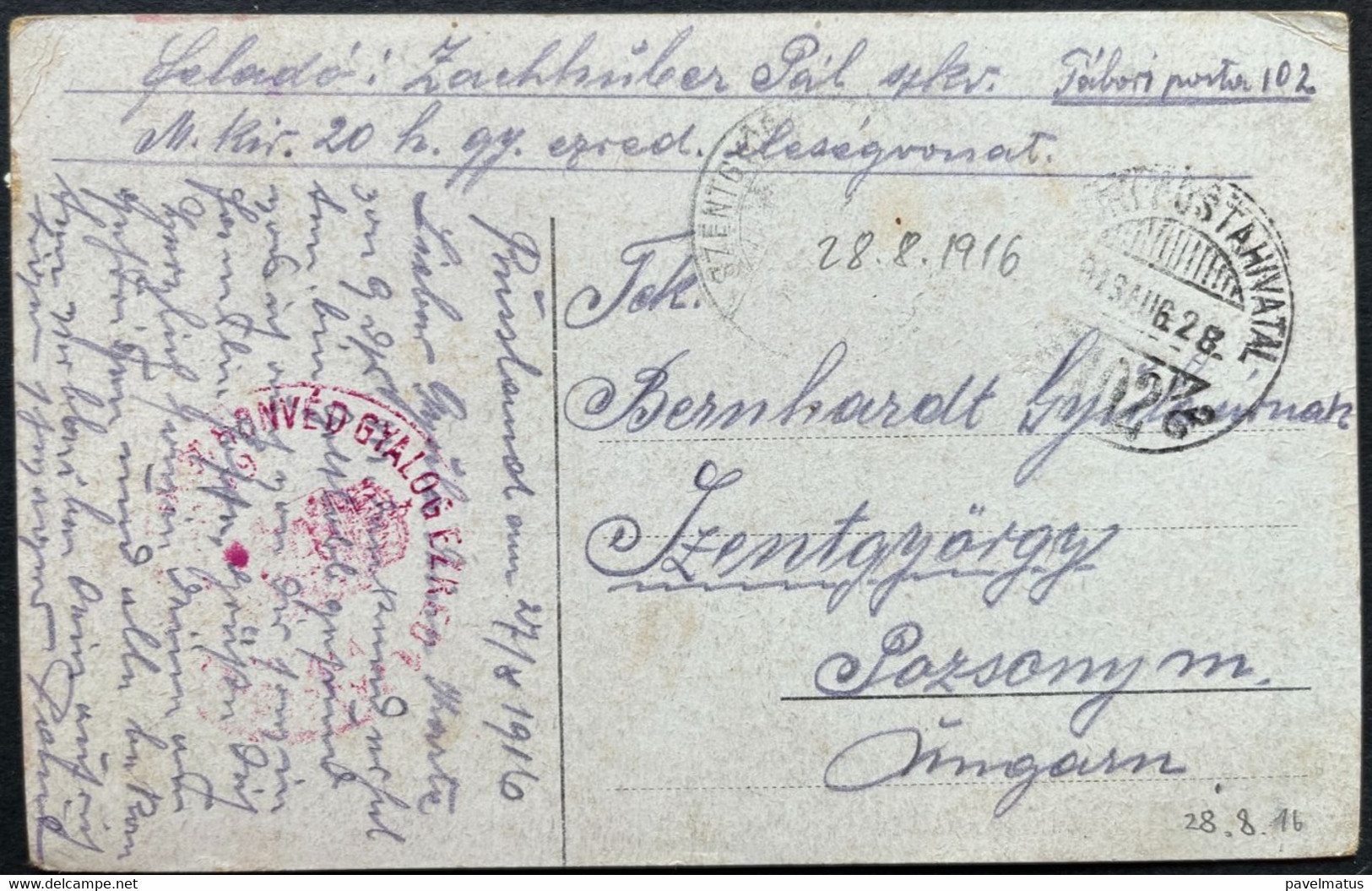 Poland  1916   Feldpost Austrian Period 28.8.1916 Postcard Alexanderstr. Kowel - Briefe U. Dokumente