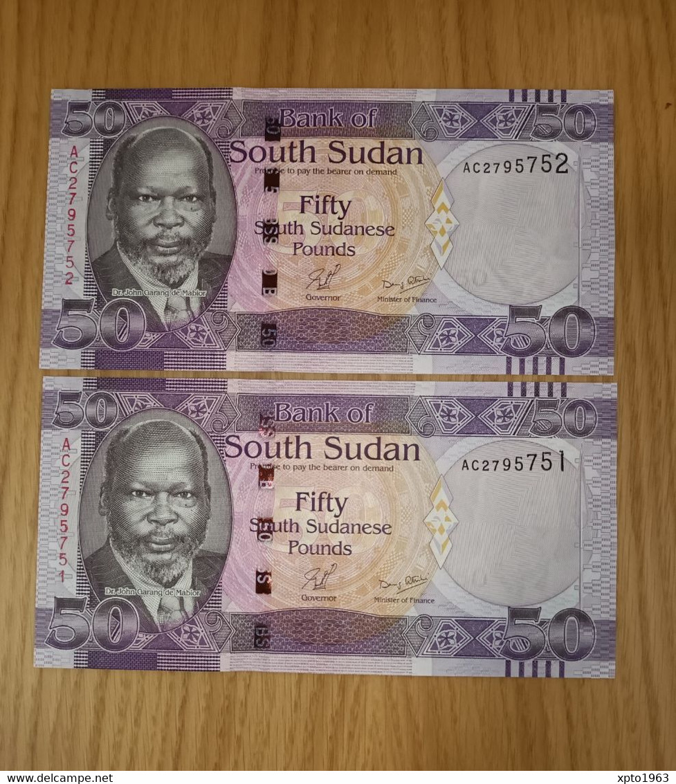 South Sudan 2x 50 Pounds 2011 Issue - UNC - Zuid-Soedan