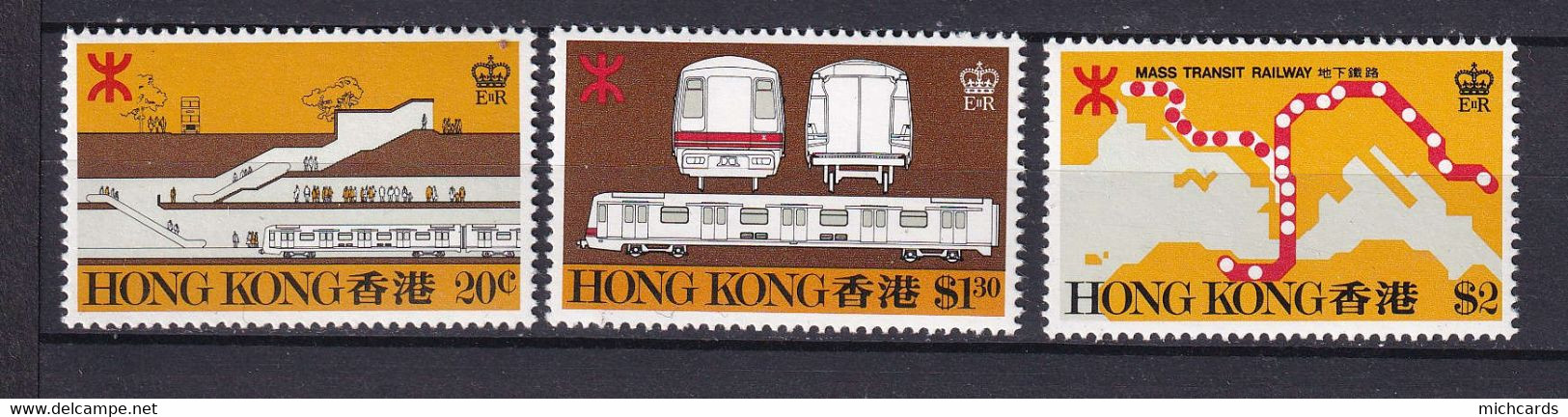 311 HONG KONG 1979 - Yvert 351/53 - Train Reseau Ferre - Neuf ** (MNH) Sans Charniere - Unused Stamps