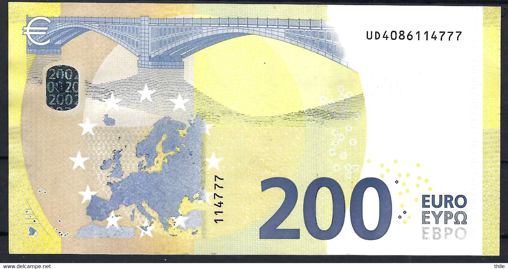 FRANCE - 200 € - UD - U004 C5 - UNC - Draghi - Voir Description - 200 Euro