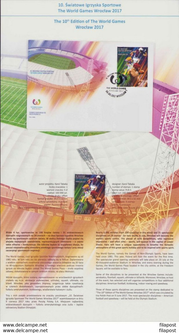 Poland 2017 Booklet / 10th Edition Of The World Games Wroclaw 2017 / With Stamp + FDC MNH ** - Booklets