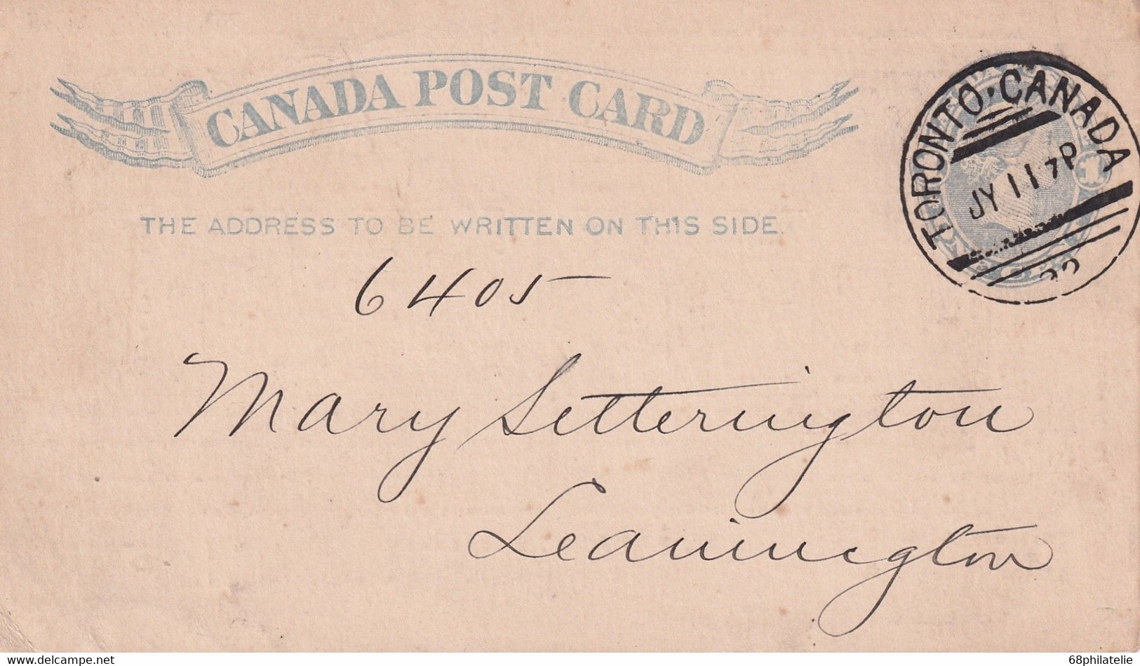 CANADA ENTIER POSTAL CARTE 1892 AVEC REPIQUAGE PRIVE - 1860-1899 Victoria