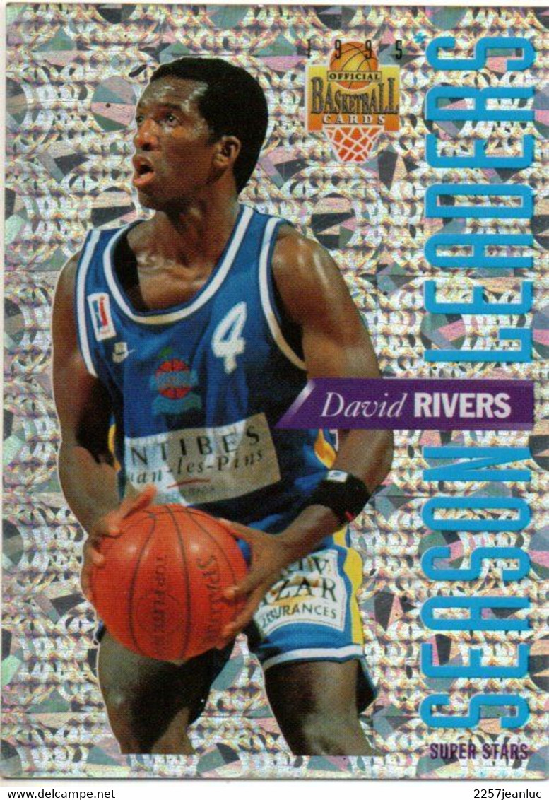 David Rivers Carte Official  Basket Ball Cards1995 N :SL17 *  Pub Panini SNB & LNB - Basketball