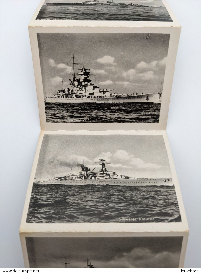 Carnet 10 Mini Photographies Die Deutsche Flotte La Flotte Allemande Bateaux WW2 - Schiffe