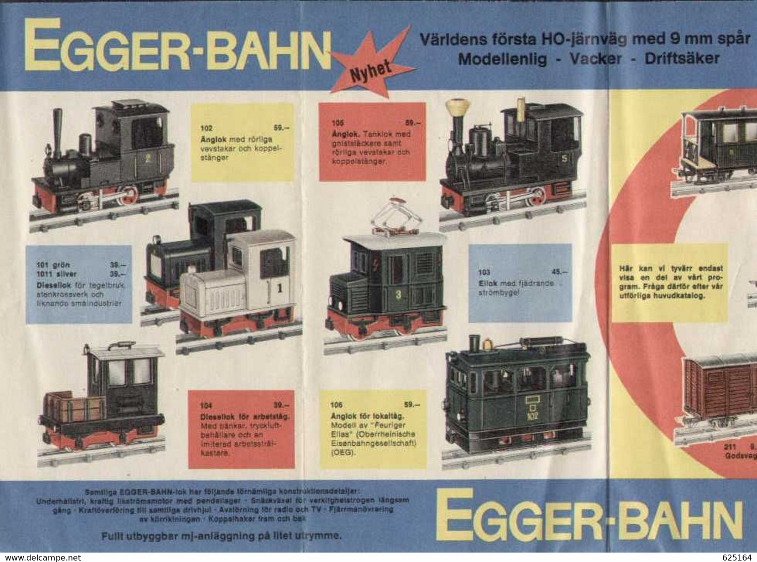Catalogue EGGER - BAHN 1965/66 Nyhet - Folder - Svensk Utgåva - En Suédois - Non Classés
