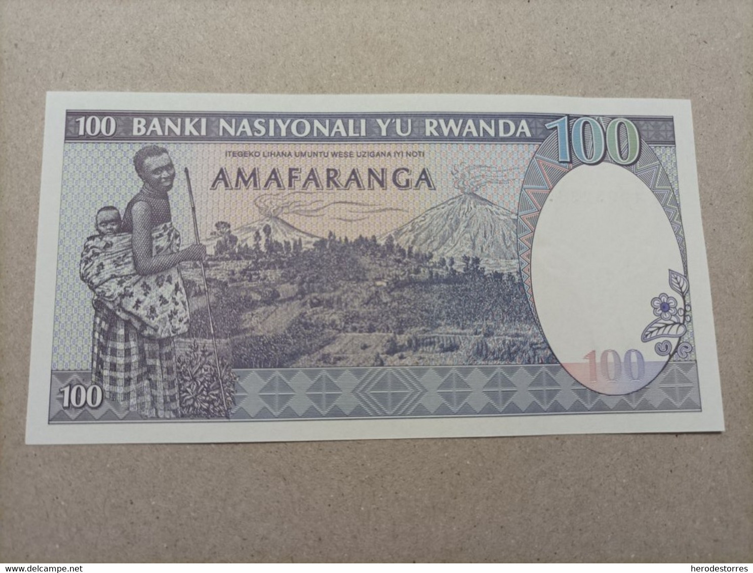 Billete De Rwanda De 100 Francs, Año 1989, UNC - Rwanda