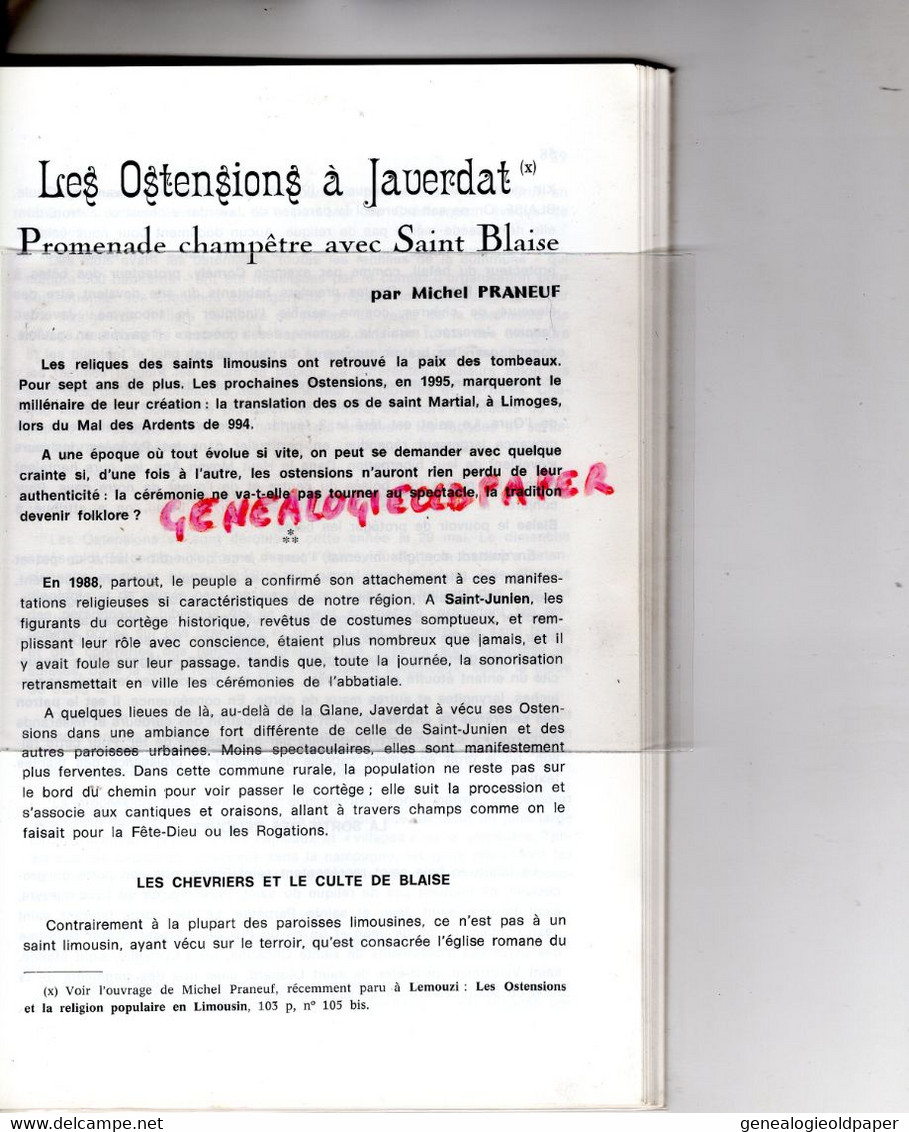 87- 19-23- JAVERDAT- ST SAINT BLAISE REVUE FELIBREENNE LEMOUZI-OSTENSIONS-SEIGNEURIE DE VARS-STS SAINT YRIEIX-BOURGANEUF - Limousin