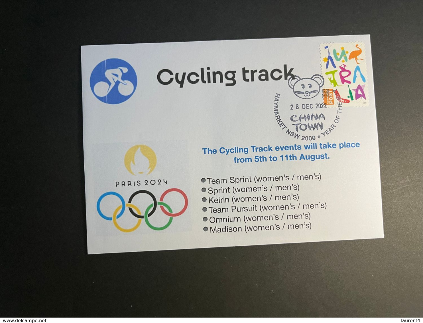 (2 N 13) 2024 France - Paris Olympic Games (28-12-2022) Sport / Cycling Track - Estate 2024 : Parigi