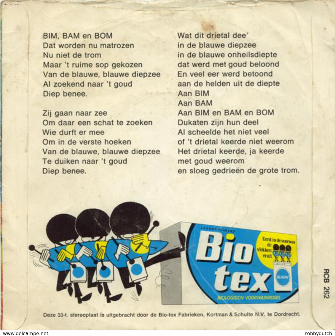 * 7" EP *  BIM BAM BOM EN DE SCHAT UIT DE BLAUWE DIEPZEE - Company Promo BIO-TEX 1971 - Enfants