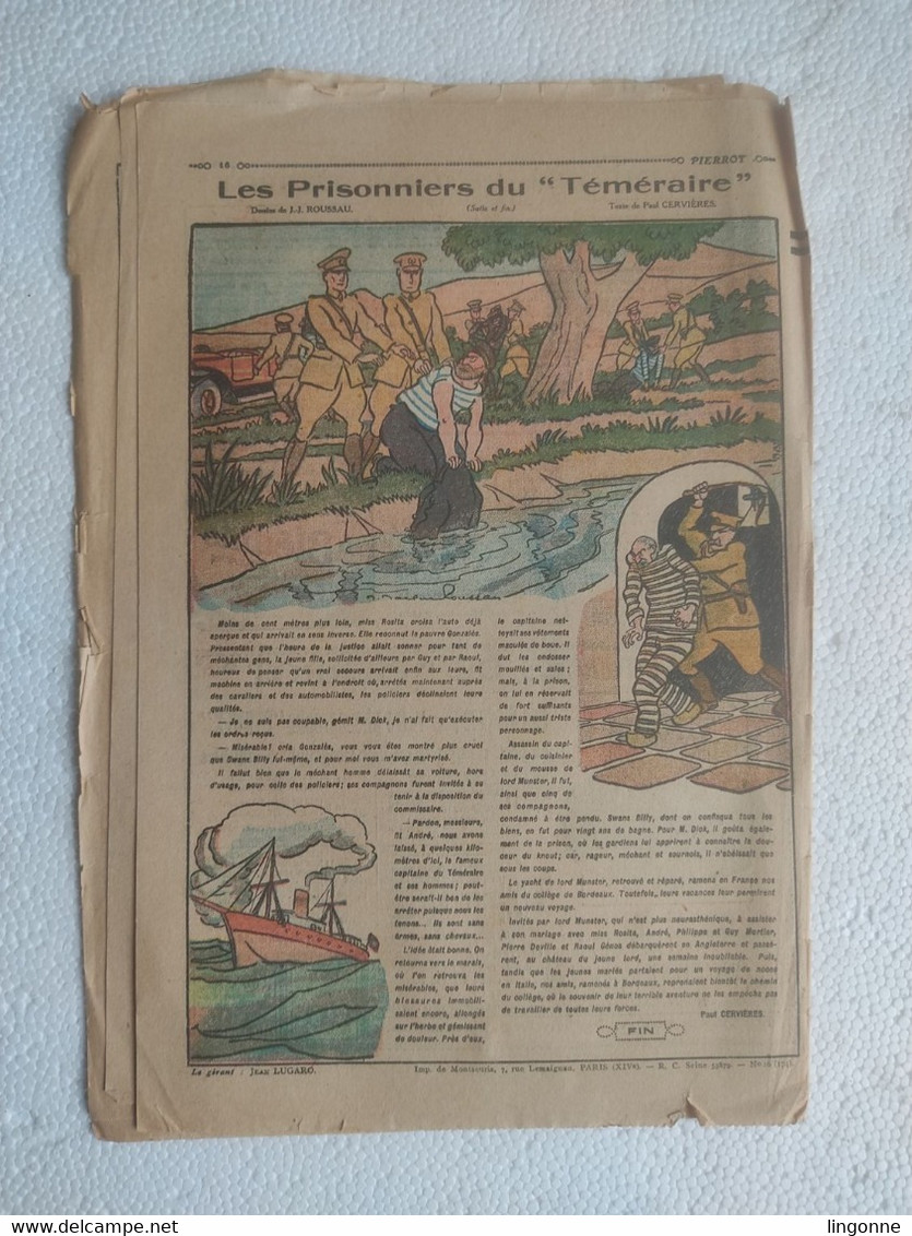 MAGAZINE "PIERROT"  1929 Numéro 16 - Pierrot