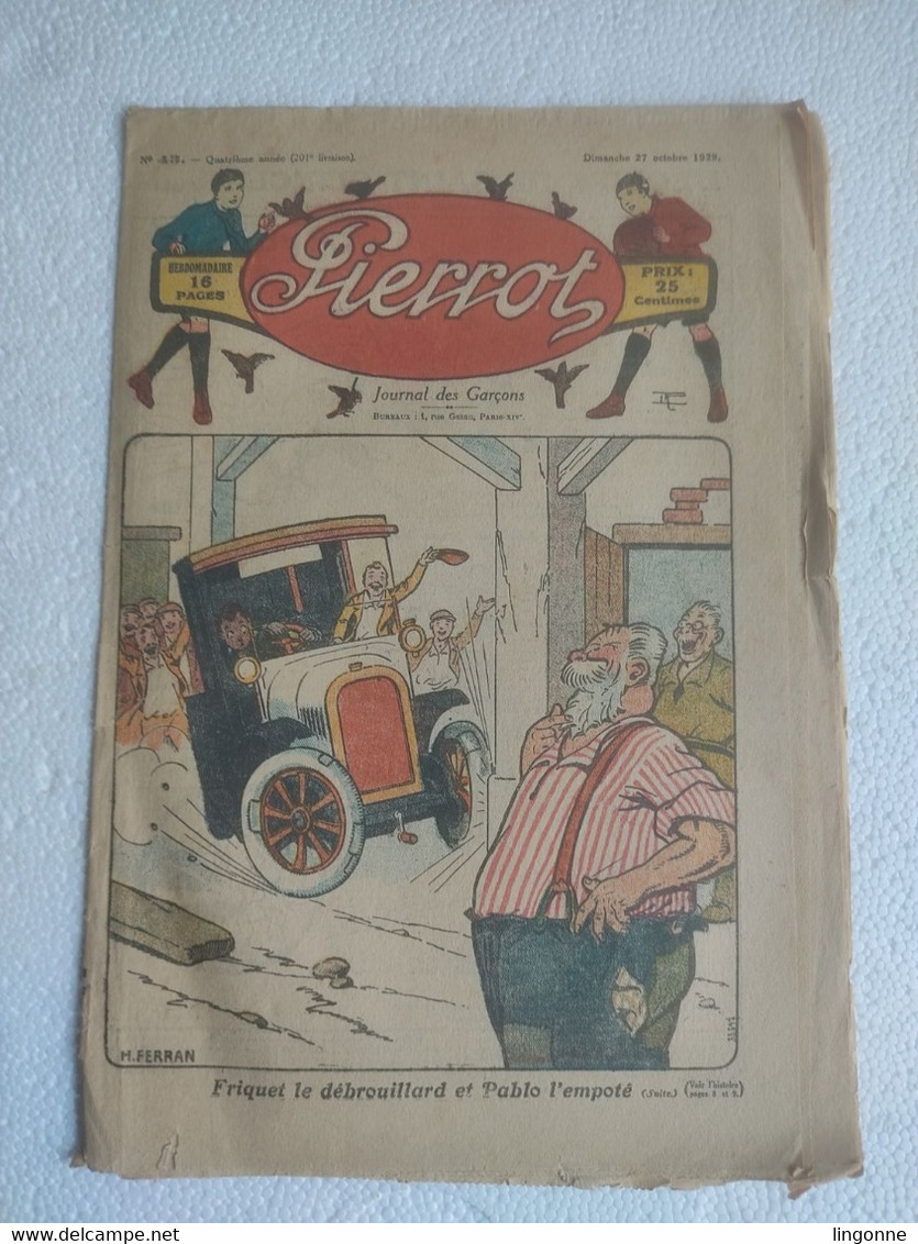 MAGAZINE "PIERROT"  1929 Numéro 43 - Pierrot