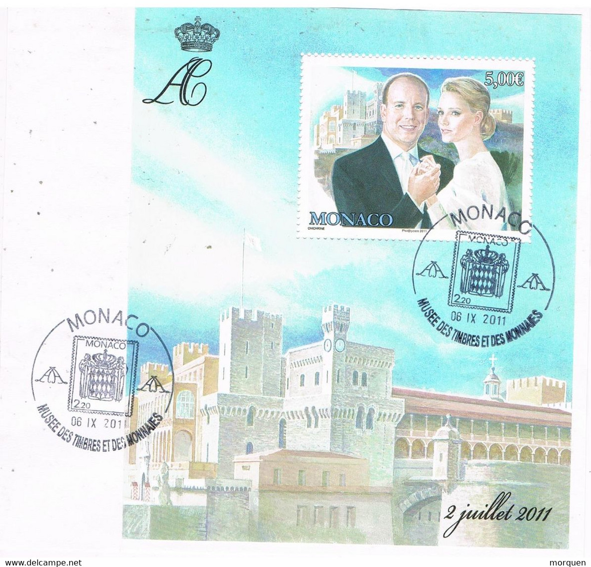 48177. Hojita MONACO 2011. Principes De Monaco, Museo Sellos Y Monedas. Mariage Princier - Usados