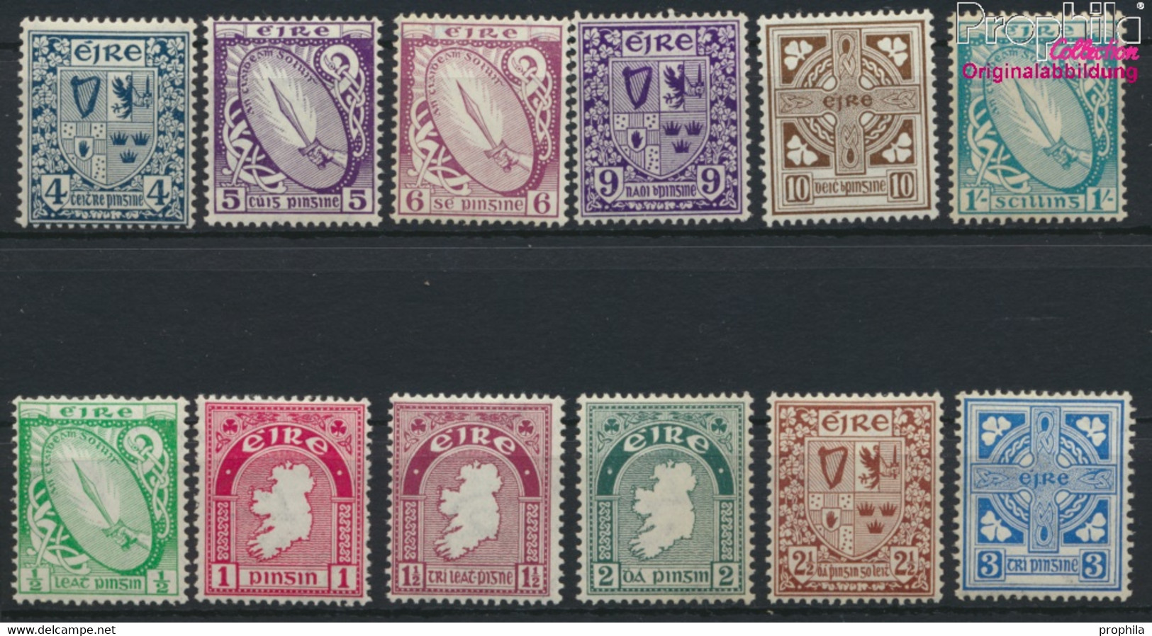 Irland 40A-51A (kompl.Ausg.) Postfrisch 1922 Symbole (9916147 - Unused Stamps