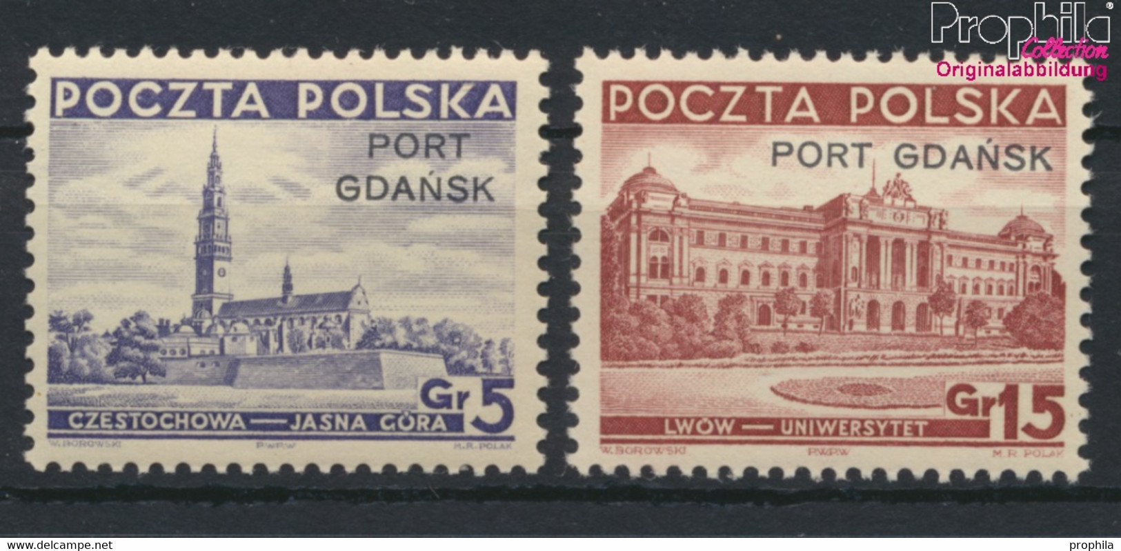 Polnische Post Danzig 32-33 (kompl.Ausg.) Postfrisch 1937 Aufdruckausgabe (9910687 - Port Gdansk