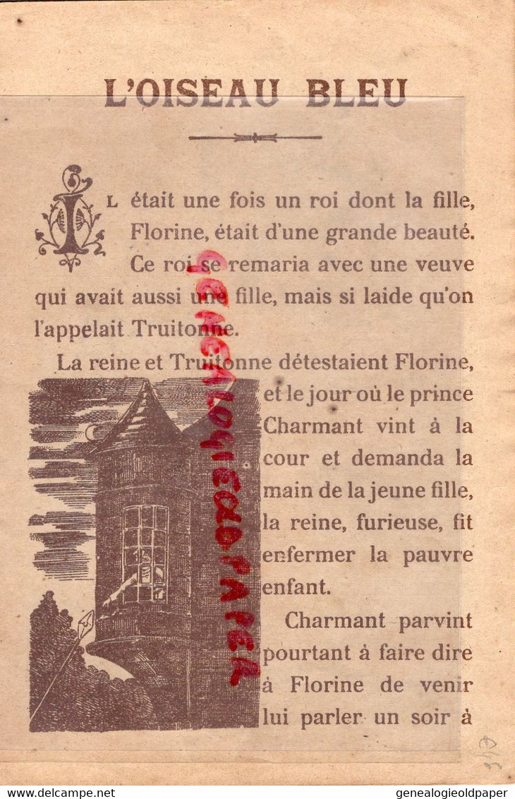 87 - LIMOGES -LIVRET PUBLICITAIRE AU PRINTEMPS NOUVEAUTES MAISON PAUL FAYETTE 26 PLACE DES BANCS-CONTE FEES OISEAU BLEU - Textile & Vestimentaire