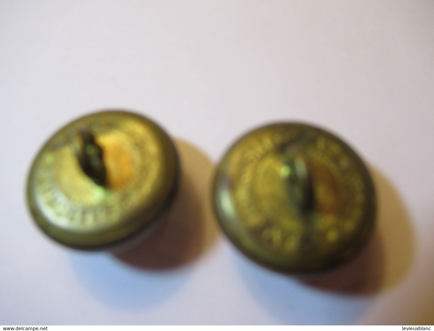 2 Boutons Anciens Bombés/Militaria/Médecine/ CADUCEE/Farget & Salignac/ LYON/2,1 Cm /début XXéme   BOUT202 - Knöpfe