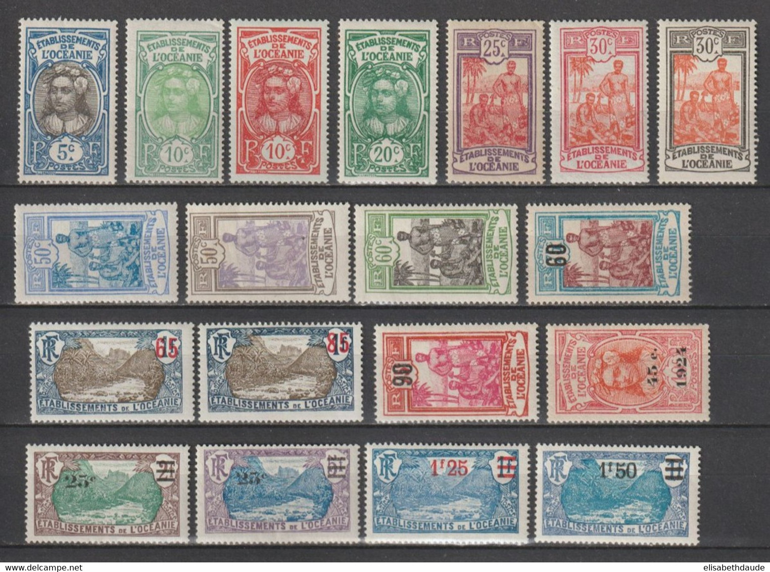 OCEANIE - 1922/1927 - SERIES COMPLETES YVERT N°47/65 * MH - COTE = 38 EUR - Ungebraucht