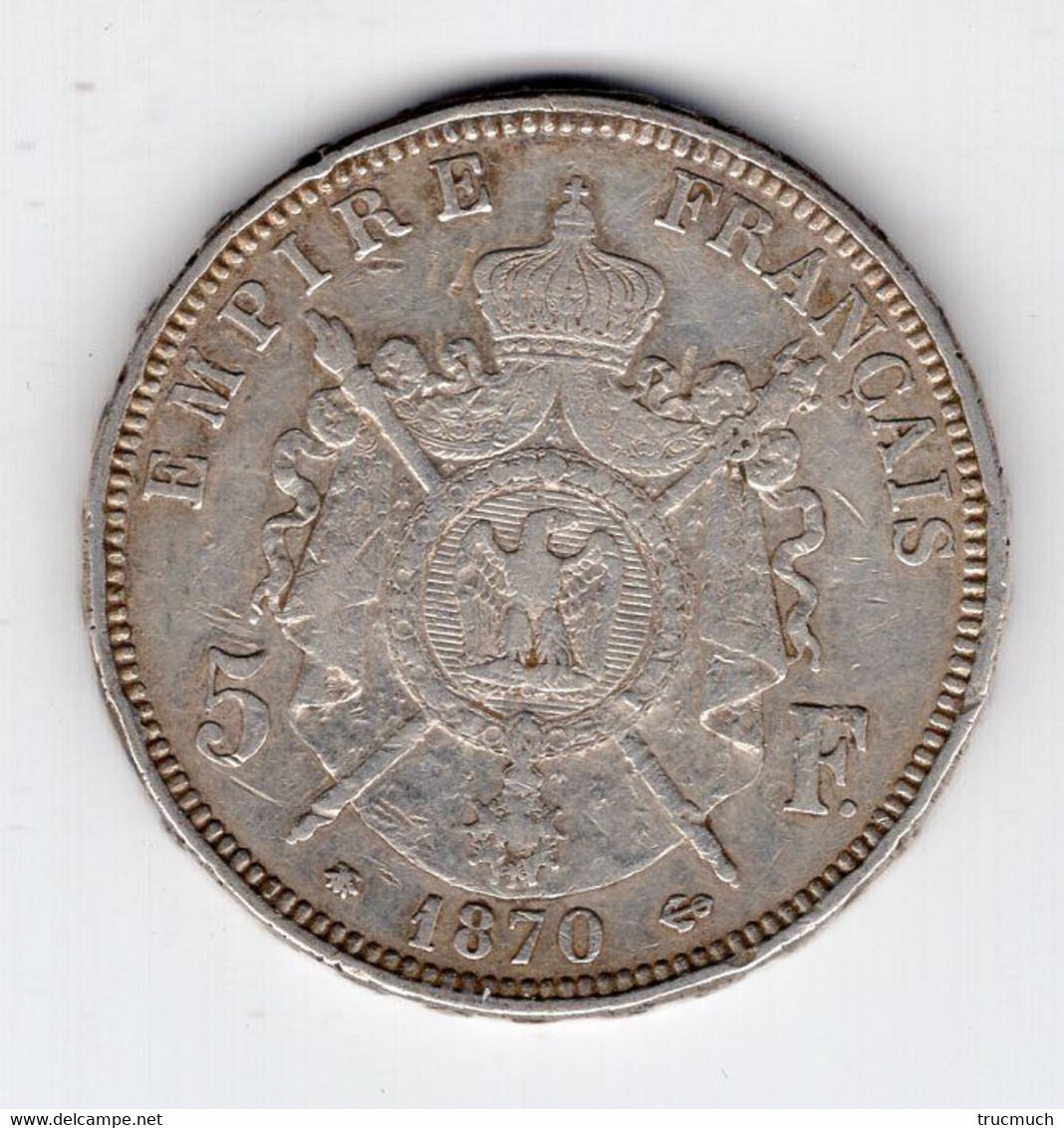 106 - FRANCE - Second Empire - Napoléon III Tête Laurée - 5 Francs 1870 A - 5 Francs