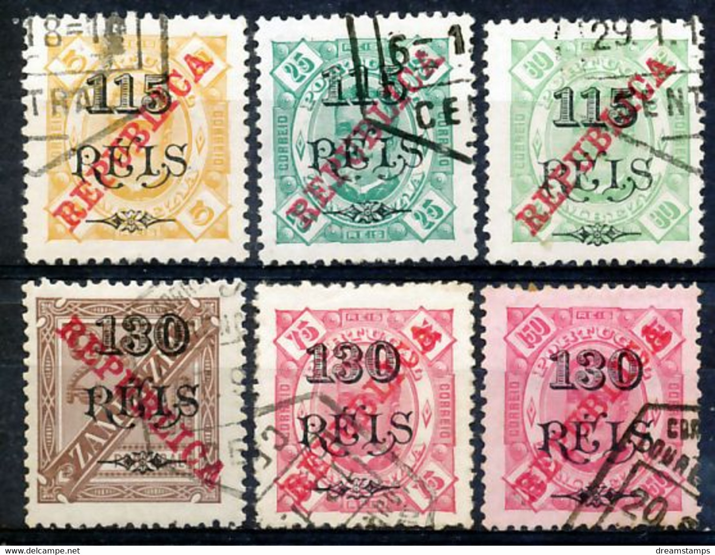 !										■■■■■ds■■ Zambezia 1915 AF#82-87 ø REPUBLICA On 1902 Set (x2593) - Zambezië