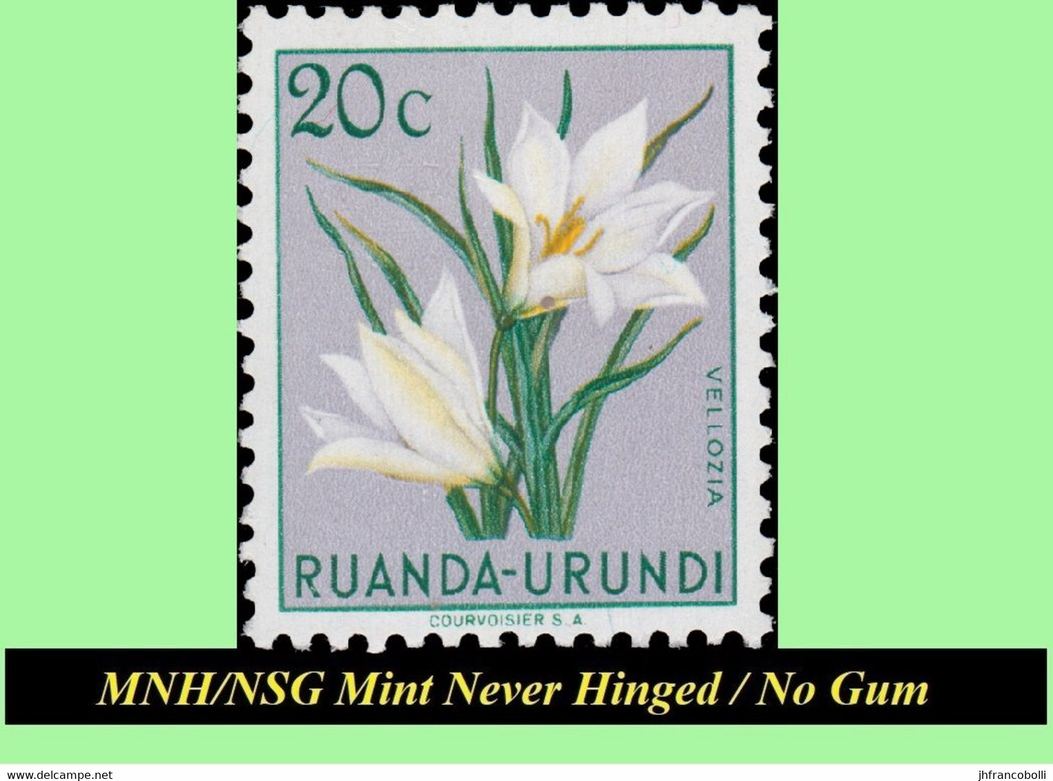 1953 ** RUANDA-URUNDI RU 177/195 MNH/NSG TROPICAL FLOWERS SET  ( x 19 stamps ) [ NO GUM ]