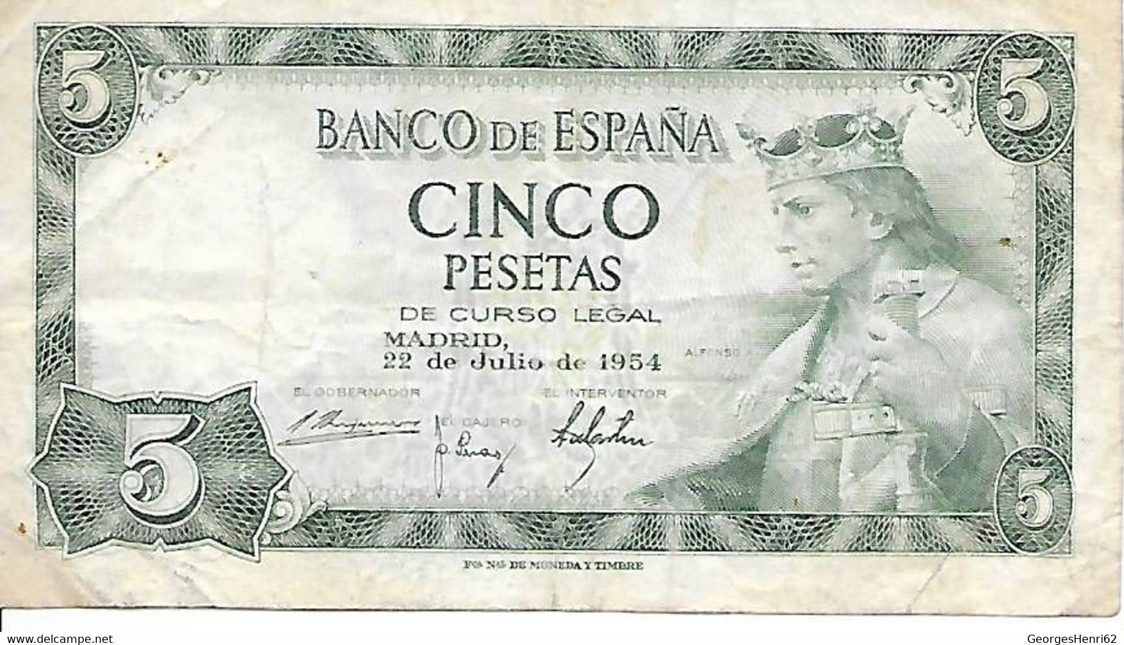 Espagne - 5 Pesetas - 22/7/1954 - (146a) - 5 Peseten