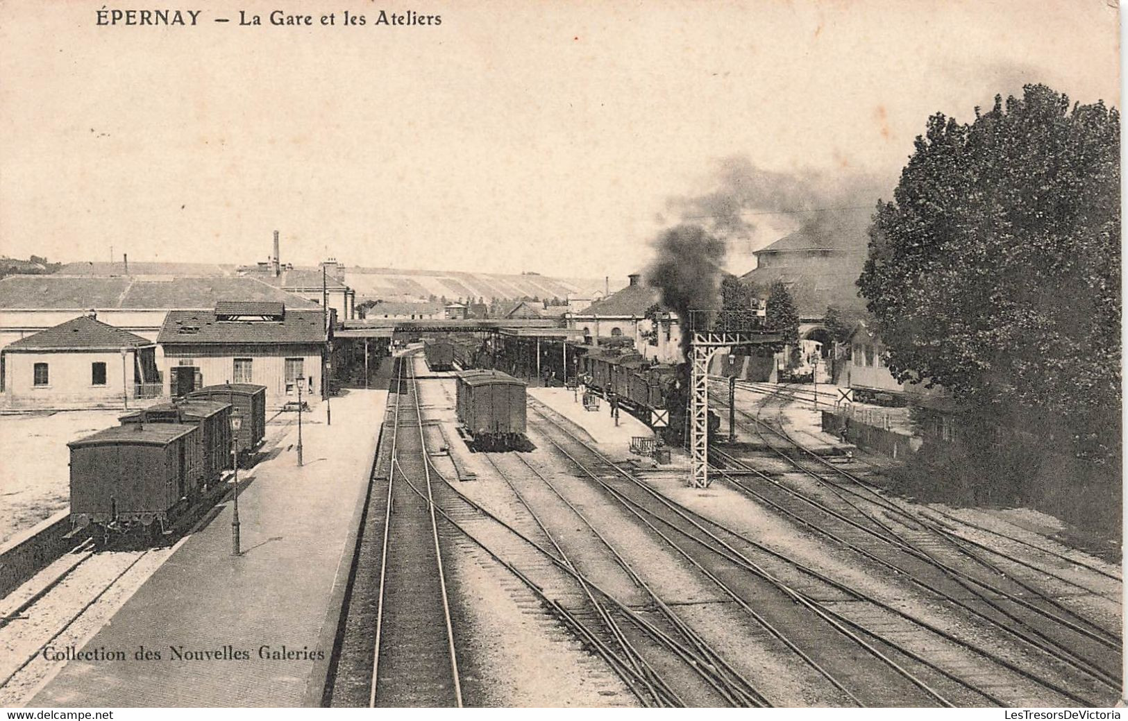 CPA Epernay - La Gare Et Les Ateliers - Collection Des Nouvelles Galeries - Wagons  - Chemin De Fer - Epernay