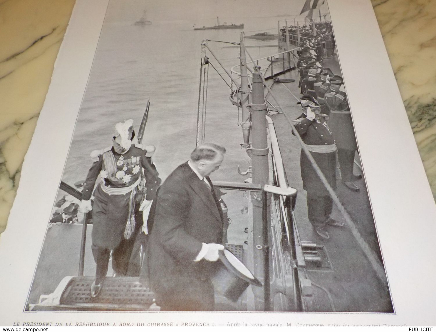 PHOTO  PRESIDENT DE LA REPUBLIQUE A BORD DU CUIRASSE PROVENCE 1925 - Bateaux