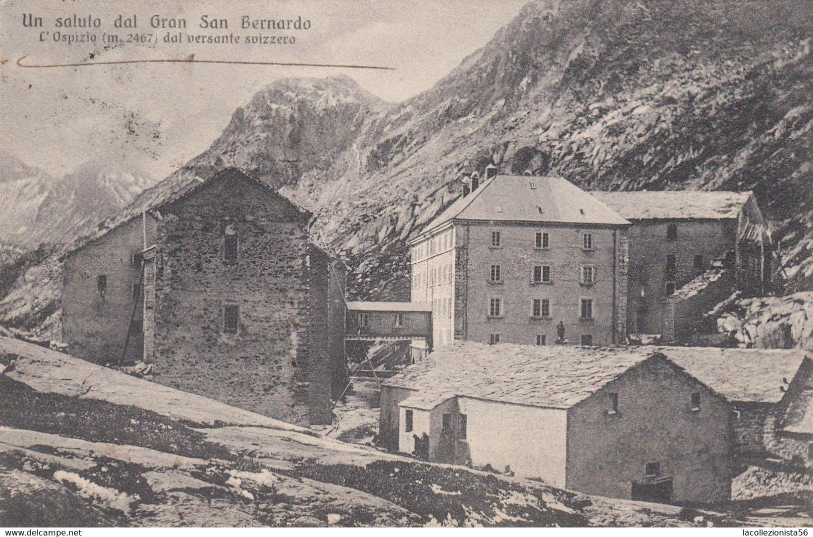 11937-COLLE DEL GRAN SAN BERNARDO(CANTON VALLESE)-L'OSPIZIO DAL VERSANTE SVIZZERO-1898-FP - Autres & Non Classés
