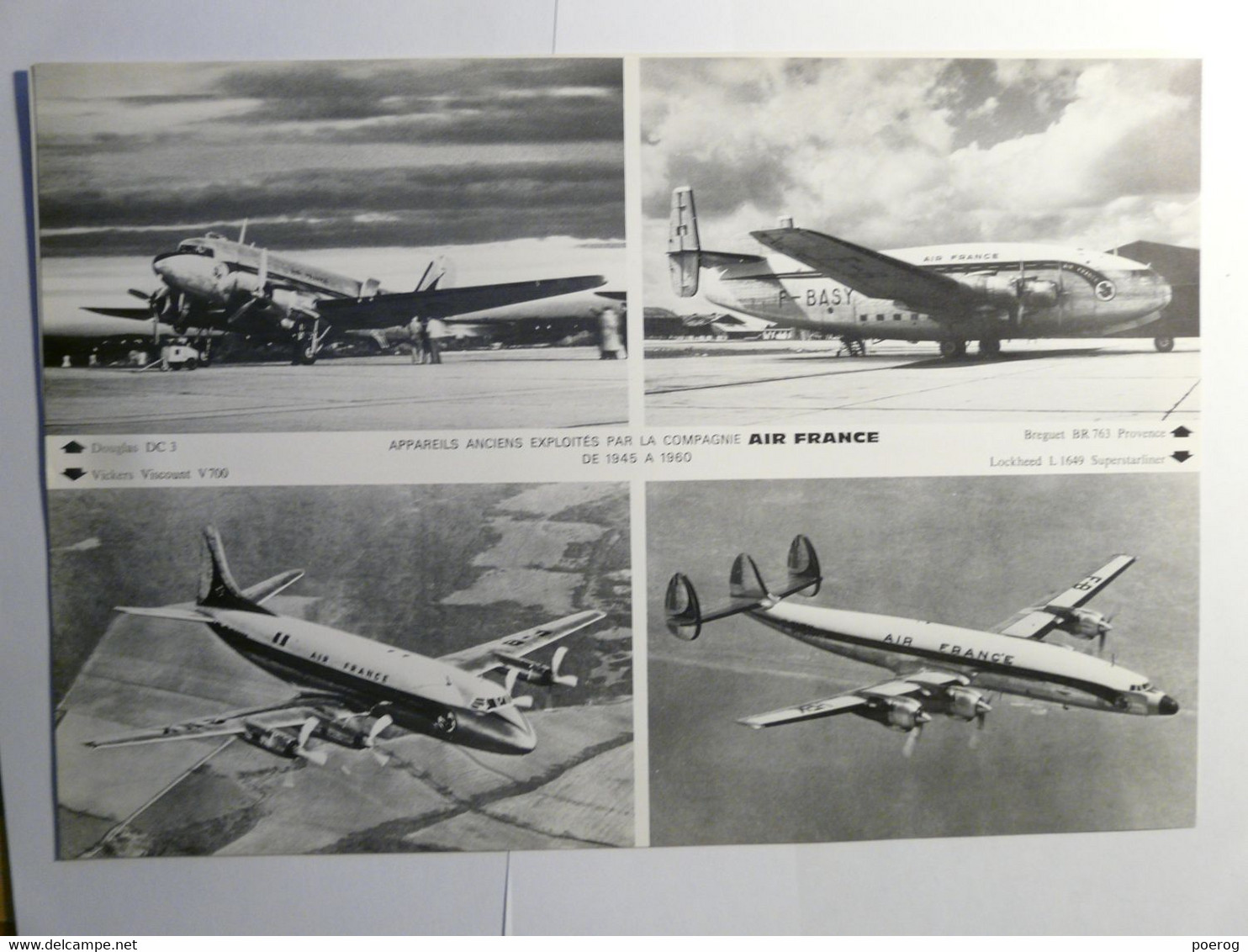 8 PHOTOS AVIONS AIR FRANCE DANS LEUR ENVELOPPE - SERVICE INFORMATION 1974 - CONCORDE BOEING 747 AIRBUS A300 CARAVELLE