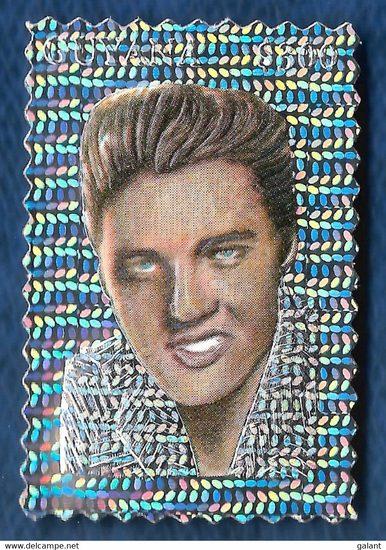 Guyana 1994 Elvis Presley Music Singer Silver HOLOGRAM Stamp Argent MNH** Rare - Hologrammes