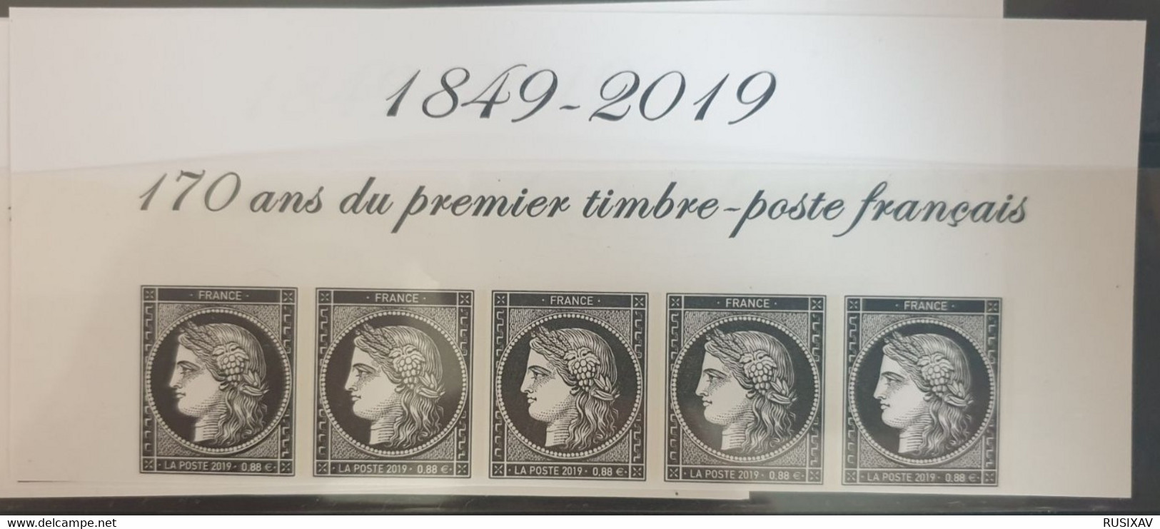 France 2019 Les 5 Timbres Haut Du Bloc 5305 Cérès 0,88 € - CERES 170 ANS DU 1ER TIMBRE FRANCAIS - - 2011-2020