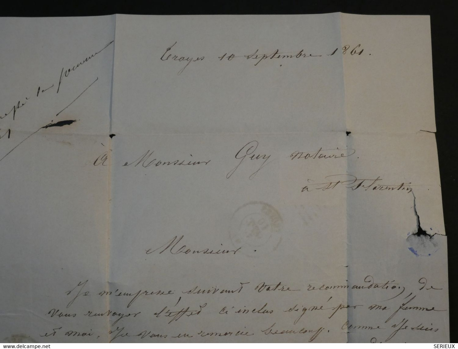 BK16 FRANCE BELLE LETTRE  1861 TROYES A  ST FLORENTIN ++NAPOLEON N°14+AFFR. INTERESSANT - 1853-1860 Napoleon III